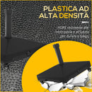 Base per Ombrellone Riempibile a Rotelle 45x45x40 cm in HDPE e Acciaio Nero   