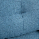 Poltrona Imbottita 76x68x80 cm  in Tessuto Effetto Lino Blu