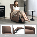 Poltrona Alzapersona Elettrica Reclinabile con Telecomando e Tasca in Tessuto Marrone Scuro   