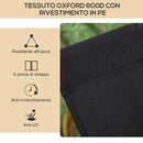 Set 2 Sedie per Esterni 54x59x78 cm Seduta in Tessuto Oxford e Acciaio  Nero  
