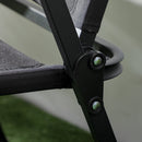 Set 2 Sedie per Esterni 54x59x78 cm Seduta in Tessuto Oxford e Acciaio  Nero  