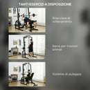 Stazione Fitness Multifunzione 152x105x212 cm in Acciaio Nero