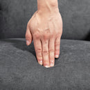 Poltrona Reclinabile Alzapersona 74x94x111 cm con Telecomando in Tessuto Effetto Lino Grigio Scuro 