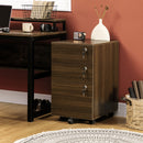 Cassettiera Schedario Portadocumenti 3 Cassetti 40x50x68,5 cm per Ufficio in MDF con Ruote Marrone