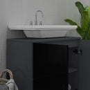 Mobile Sotto Lavabo Bagno 2 Ante 60x30x60 cm in Legno Nero