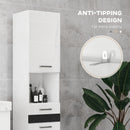 Mobile a Colonna per Bagno 37x32,5x170 cm in MDF Bianco