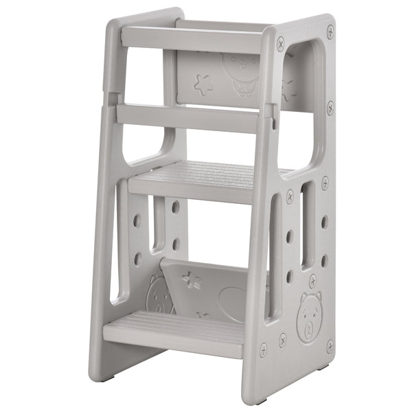acquista Scaletta per Bambini 3 Livelli 47x47x90 cm in HDPE Grigio