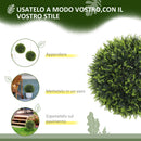 Set di 2 Piante Artificiali a Sfera Ø45 cm con Foglie di Cedro per Casa e Giardino Verde   