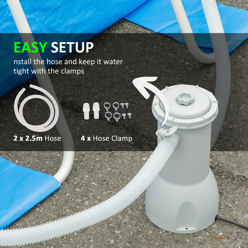 Pompa Filtro Portata 3785 L/h per Piscine Fuori Terra 5-5,5 m Bianco
