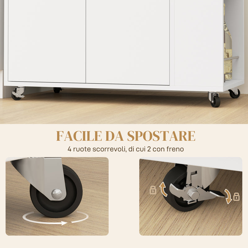 Carrello da Cucina con Armadietto e Ripiani Scaffale Portaspezie 75x40x80,5 cm color Rovere e Bianco  
