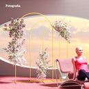 Set di 3 Archi da Giardino da 1,8-2-2,2 m in Metallo Oro   