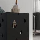 Portaombrelli con 4 Ganci e Vaschetta Raccogligocce 15,5x15,5x41 cm in Metallo Nero