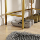 Consolle da Ingresso Moderna 2 Cassetti 80x31,5x75 cm in Truciolato e Acciaio Bianco e Oro