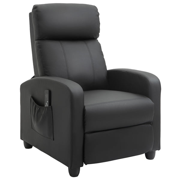 Poltrona Relax Massaggiante 68x88x98 cm con Telecomando in Similpelle Nera sconto