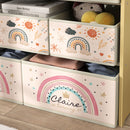 Mobile Portagiochi per Bambini a 3 Livelli 93x30x70 cm con 9 Contenitori in Tessuto Giallo  