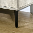 Credenza 147x40x83 cm con Armadietti a 2 Ante e Mensole Regolabili Effetto Marmo Grigio