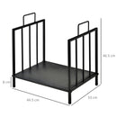 Portalegna per Camino con maniglie in Metallo 44,5x33x46,5 cm da Interno ed Esterno Max 15Kg Nero