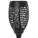 Set 4 Faretti Solari da Giardino Ø12x72 cm in Plastica Nero   