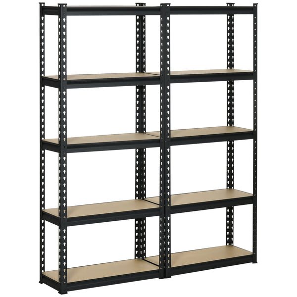 Set 2 Scaffalatura 5 Ripiani in MDF 70x30x167,5 cm Struttura in Acciaio Nero acquista