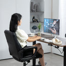 Sedia da Ufficio Presidenziale 60x68x95,5-105 cm Reclinabile ad Altezza Regolabile in Finta Pelle Nero   