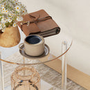 Tavolino da Soggiorno Rotondo a 2 Livelli Ø40x50 cm in Acrilico Trasparente 