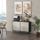 Credenza Moderna con 2 Armadietti 121x37x75 cm Nero e Grigio 