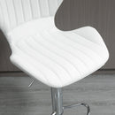 Set 2 Sgabelli da Bar Girevoli in Finta Pelle PU Bianco  