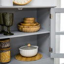 Credenza da Cucina 68x39,5x170 cm Stile Classico in Legno Grigio