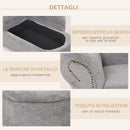 Divano per Cani e Gatti con Vano Contenitore 80x40x46 cm Rivestimento Vellutato Grigio Scuro