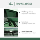 Tenda da Campeggio 2 Posti con Porta a Cerniera Zanzariera e Sacca di Trasporto 206x185x120 cm in Poliestere Verde