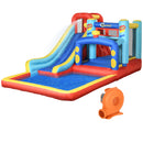 Castello Giostra Gonfiabile 435x245x200 cm con Scivolo Piscina e Pompa Multicolor
