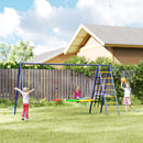 Playground 6 in 1 350x183x200 cm con Altalene Canestro Arrampicata per Bambini 3-8 Anni   
