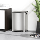 Pattumiera a Pedale 2 Sezioni 30L 47,7x37,5x66,8 cm in Acciaio Inox e PP  