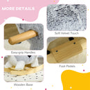 Cavallo a Dondolo per Bambini in Legno e Peluche Cane Husky Grigio