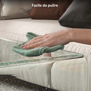 Tavolino da Salotto in Vetro Temperato Design Monoblocco Moderno 50x40x45 cm  