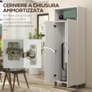 Mobile Multiuso 2 Ante 70x35x188 cm Ripiani Regolabili in Truciolato Bianco