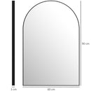 Specchio ad Arco 60x3x90 cm in Lega di Alluminio e Vetro Nero   