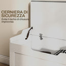 Panca Contenitore in Legno con Cuscino in Tessuto 103L 75x40x56cm Bianco 