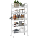 Carrello da Cucina Salvaspazio 5 Livelli con Cestini a Rete in Acciaio 45x26,5x106 cm Bianco 