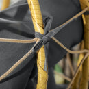 Dondolo Pensile da Giardino Pieghevole con Cuscini 102x102x195 cm in Acciaio e Rattan PE Nera Grigia e Beige-9