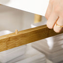 Mobiletto da Cucina 42,8x33x70 cm con Vassoio Removibile in Bambù Bianco e Legno