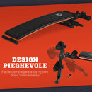 Panca Fitness per Addominali Pieghevole e Regolabile Multifunzione Nero e Rosso 