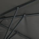 Ombrellone Doppio 150x295x170-214 cm Inclinabile e Regolabile in Poliestere e Metallo Grigio  