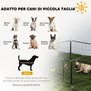 Recinto per Cani a 6 Pannelli Modulabili da 80x1,5x60A cm con Porta di Ingresso in Acciaio Nero    