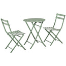 Set Tavolino e 2 Sedie Pieghevoli da Giardino   Verde