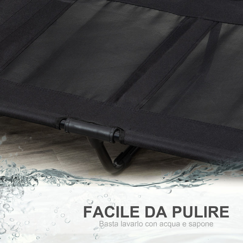 Brandina per Cani Grandi con Borsa di Trasporto 92x76x18 cm in Metallo e Tessuto Oxford Nero