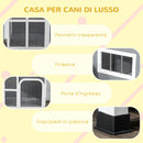 Cuccia da Esterno per Cani 101x66,5x70,5 cm Finestra e Tetto Apribile in Legno Grigio
