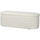 Panca Fondoletto con Vano Contenitore 116x41x40,5 cm in Tessuto Teddy Crema  