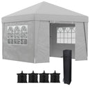 Gazebo da Giardino 300x300 cm Pieghevole ad Altezza Regolabile con Finestrelle in Acciaio e Tessuto Oxford Grigio Chiaro  