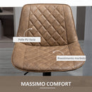 Set 2 Sgabelli da Bar Altezza Regolabile e Girevoli in Finta pelle PU Marrone Scuro  
